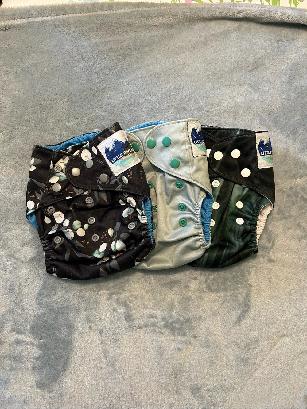 Set of 3 pocket cloth diapers from Little River